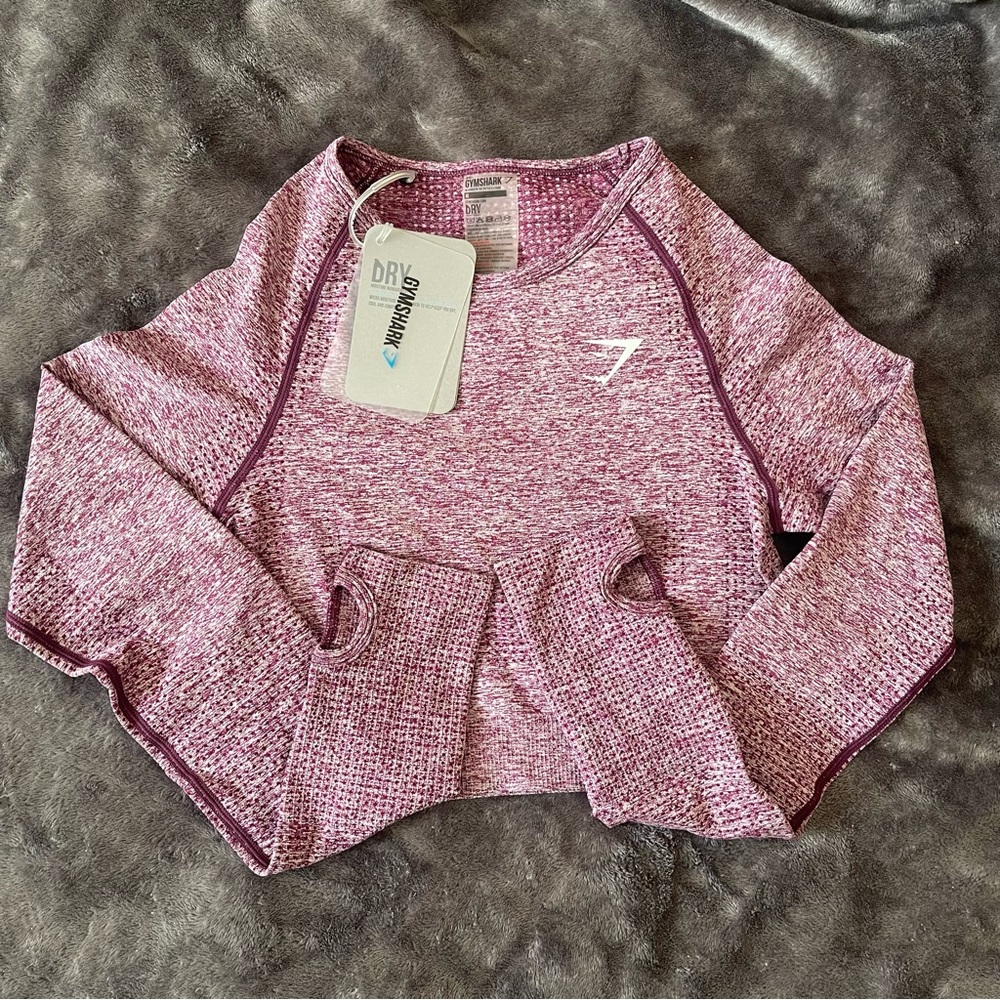 **Brand New With Tags, Never Worn Deep Magenta Vital Seamless Gymshark Crop